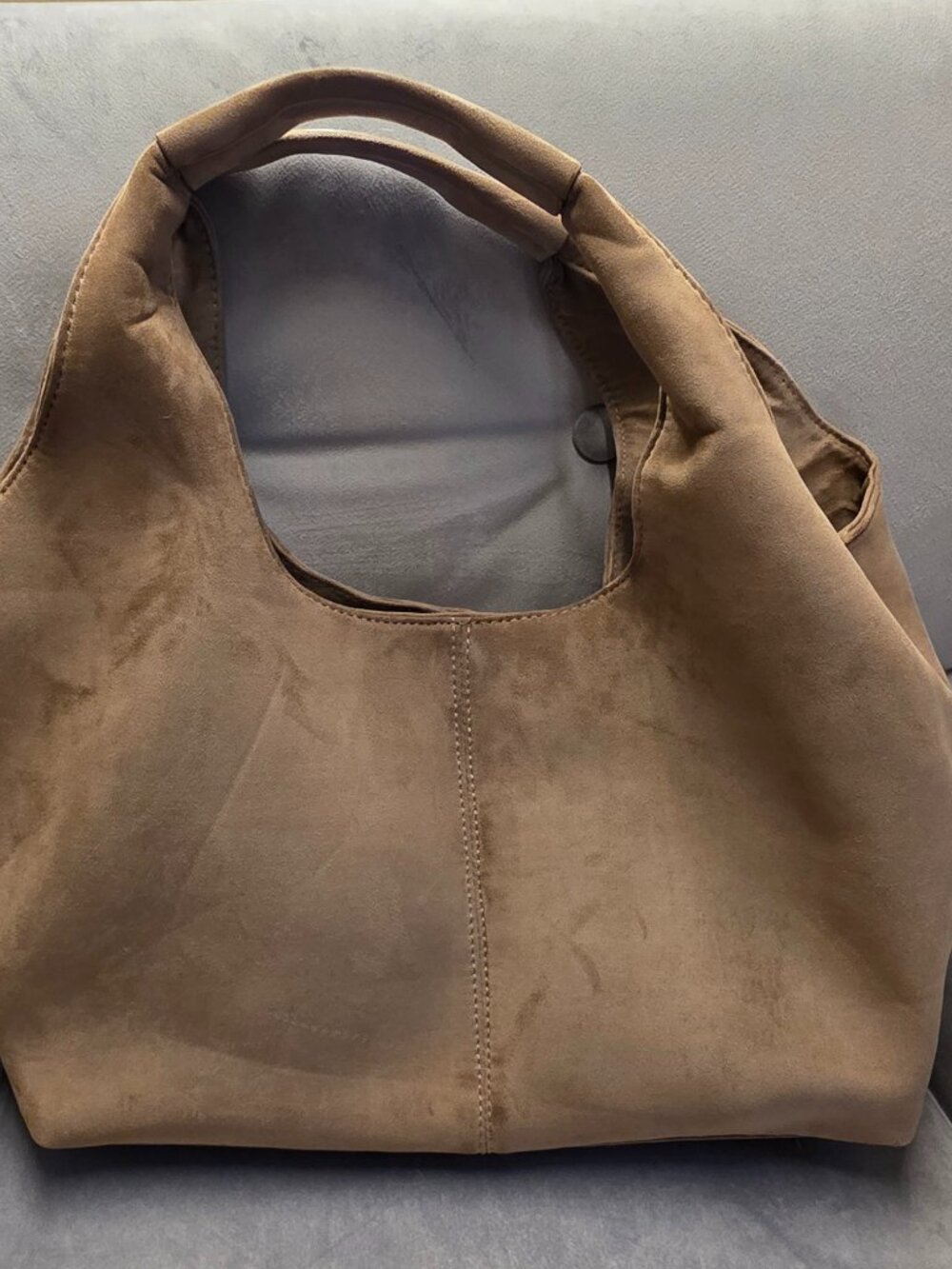 Soft Suede like Hobo Bag with Removable clutch